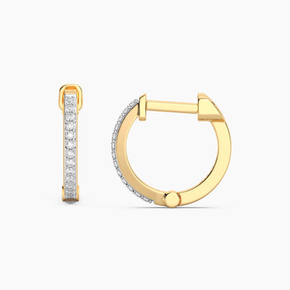 Small Classic Pave Diamond Huggie Earring in gold by Ella Stein