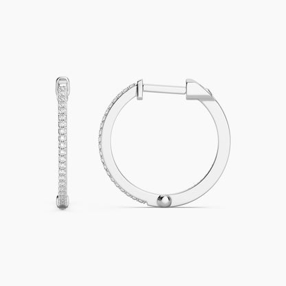 Large Classic Pave Diamond Huggie Earring in silver by Ella Stein