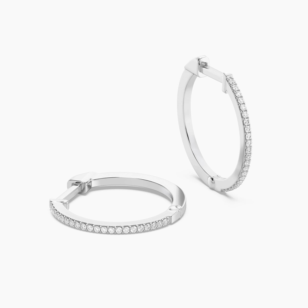 Large Classic Pave Diamond Huggie Earring in silver by Ella Stein