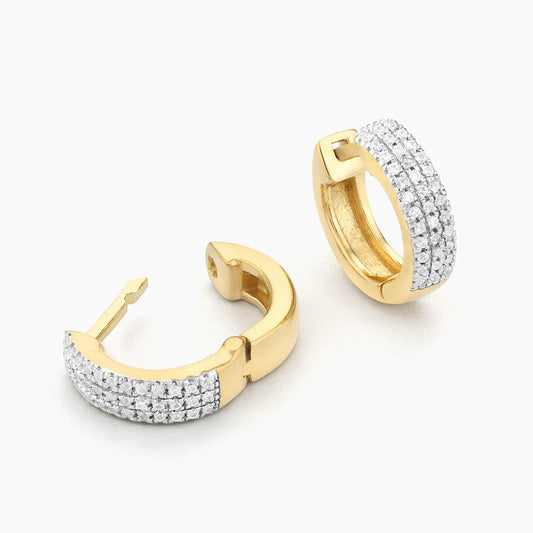 Three Ways to Shine Hoop Earrings in gold by Ella Stein