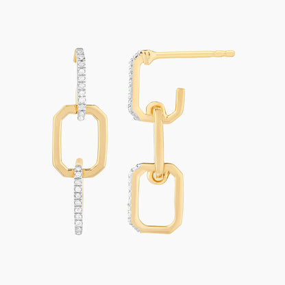 Trio Link Drop Earrings in gold by Ella Stein