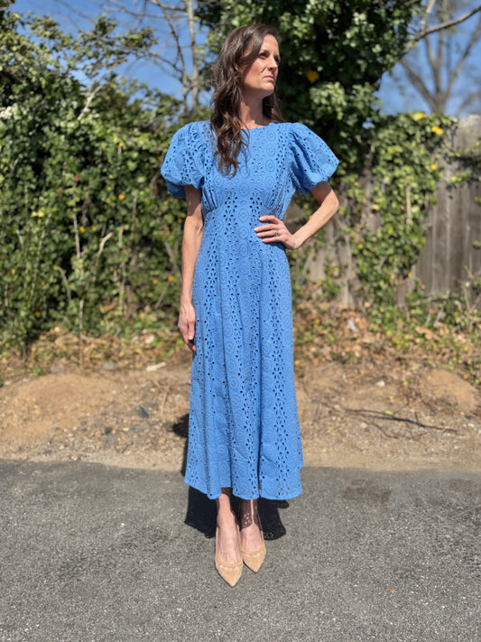 Leslie Midi Dress in blue bonnet by Cleobella