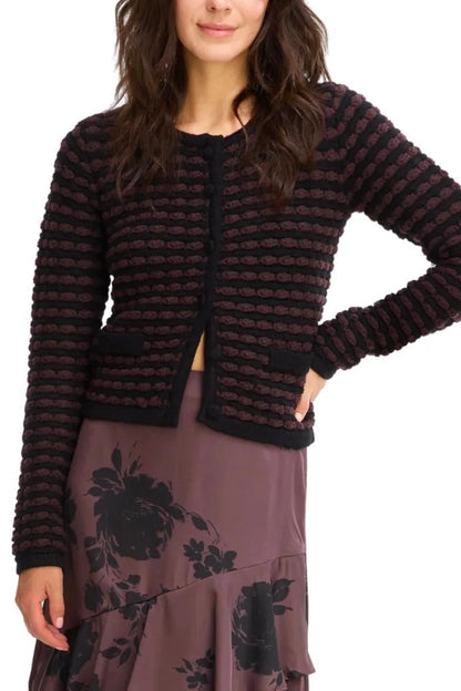 Maria Cardigan in black/brown by Allison