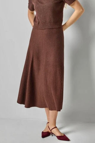 Flared Knit Skirt in java by Lilla P