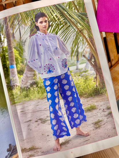 Fennel Pant in blue shells by Nimo