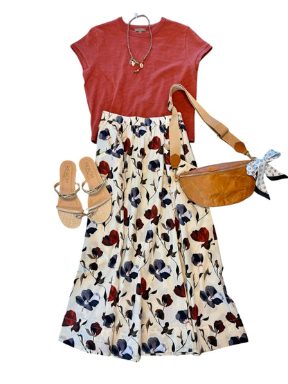 Boxy Cap Sleeve Tee in henna by Lilla P