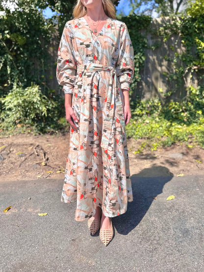 Nora Printed Maxi Dress in bandelier by Bel Kazan