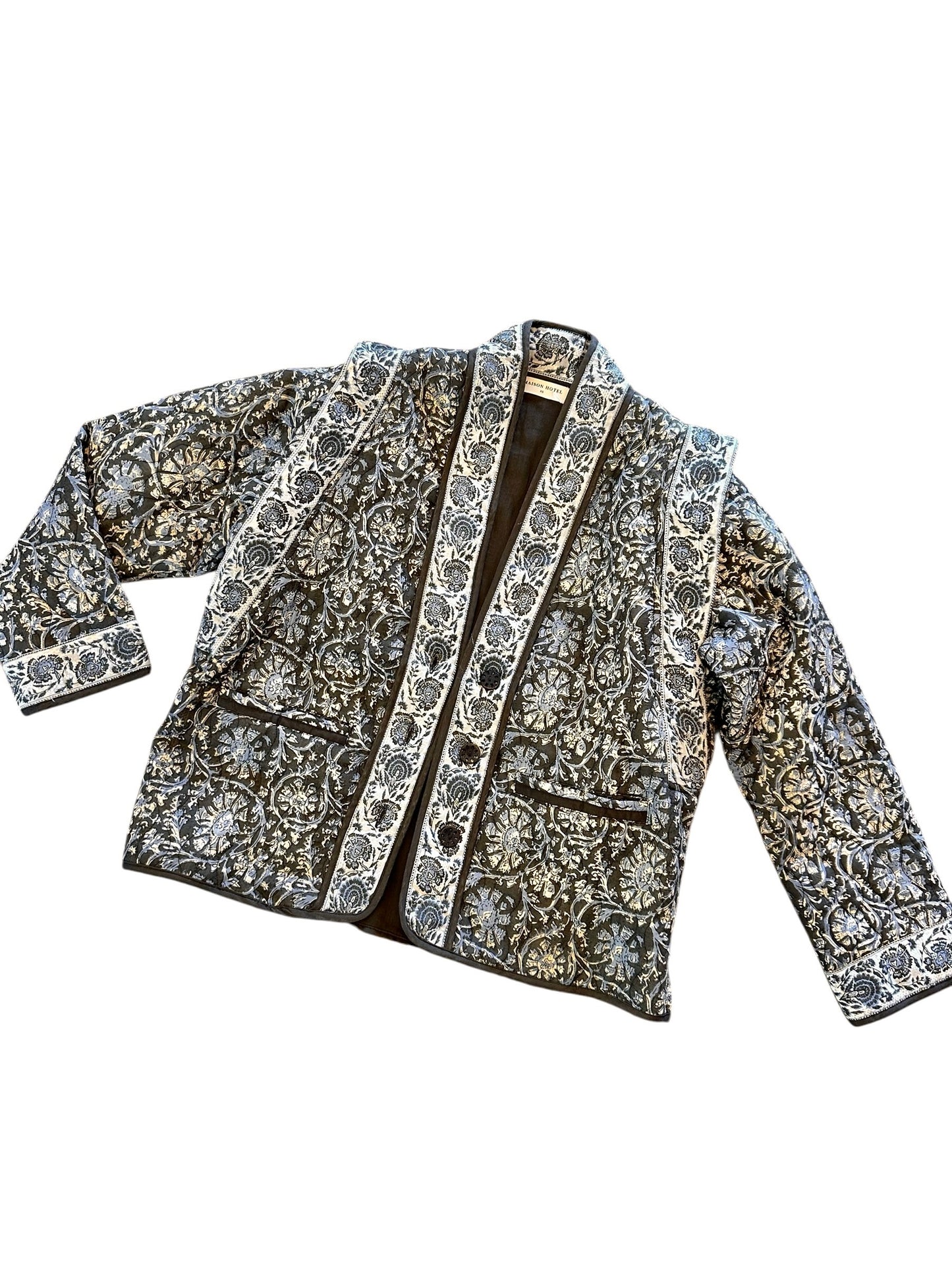 Sugata Quilted Jacket in madurai blue orchid by Maison Hotel