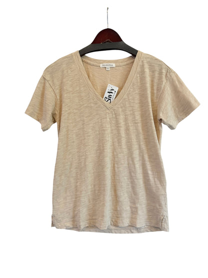 Short Sleeve V-Neck Boxy Tee in pearlescent by Mododoc