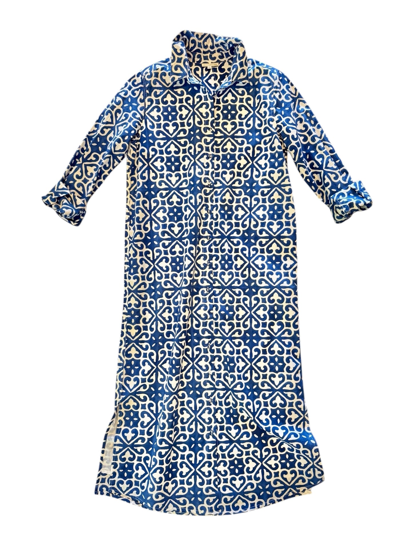 Russell Shirt Dress in blue/white by Fitzroy & Willa