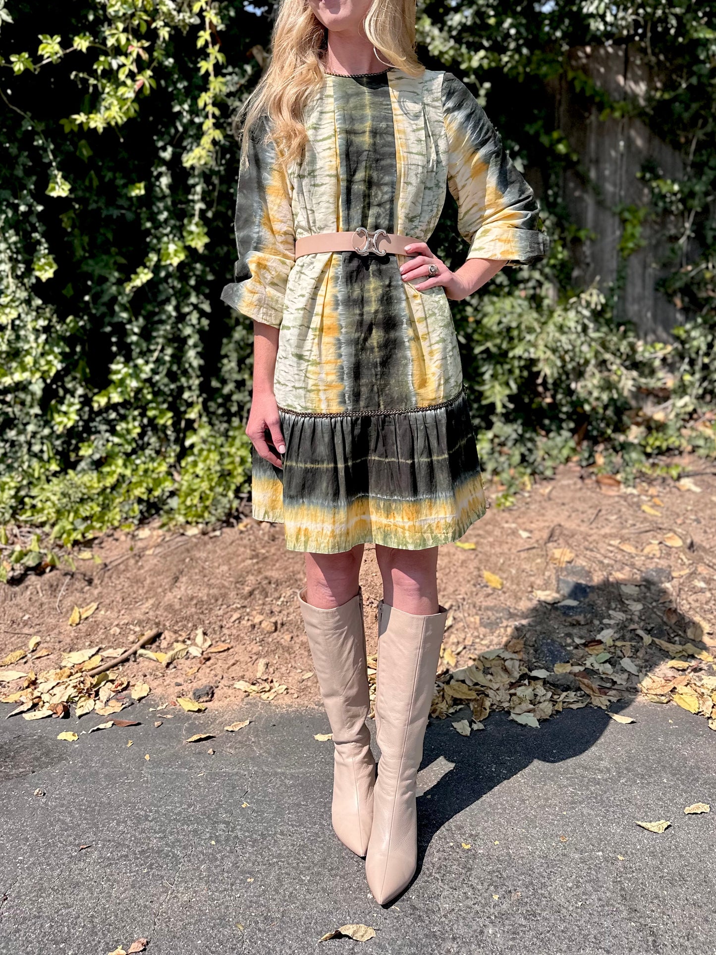 Indira Mini Dress in olive by Ash & Eden