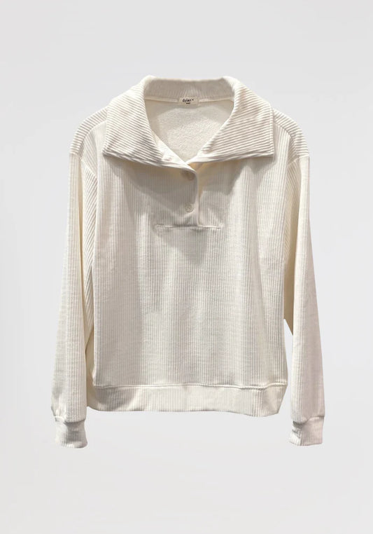 Midnight Rib Top in ivory by Dylan