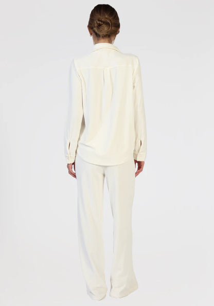 Elevated Rib Wide Leg Pant in ivory by Dylan