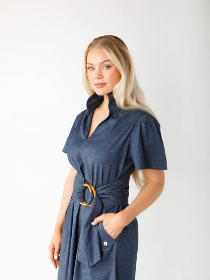 Gretchen Maxi Dress in stretch denim by Holly Shae