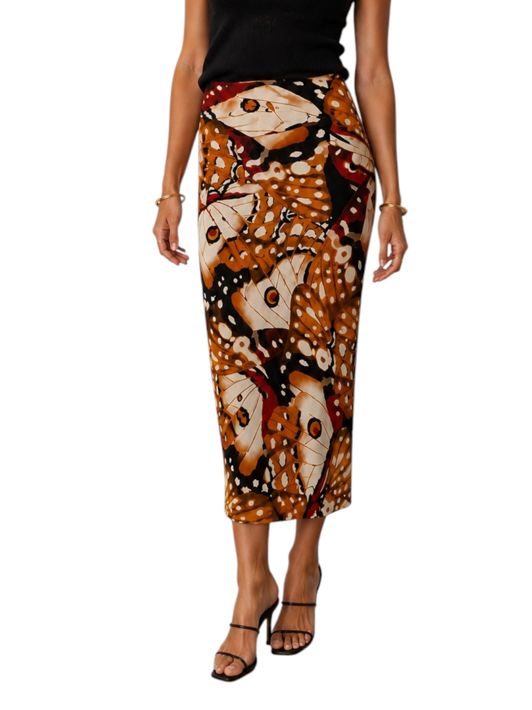 Borbofly Jersey Midi Skirt in multi by Farm Rio