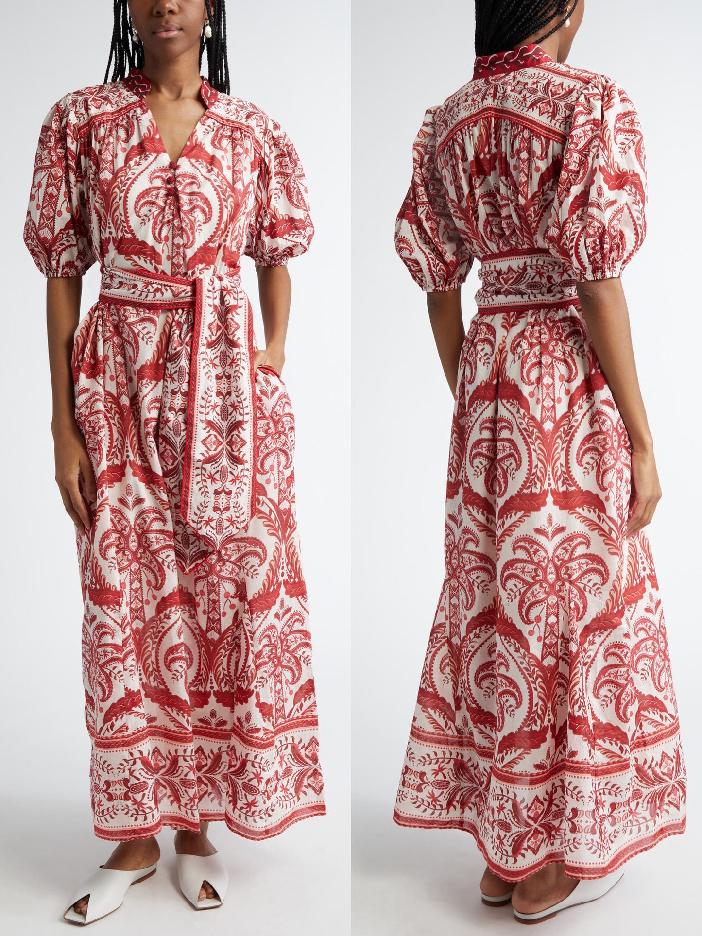 Tropical Cameo Maxi Dress in off white by Farm Rio