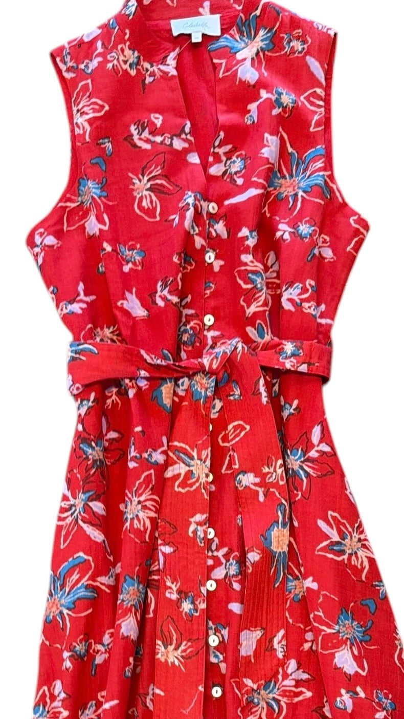 Cheyenne Midi Dress in fiore rosso print by Cleobella