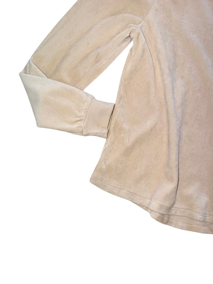 Long Sleeve Swing Hi-Lo Top in swiss coffee by Mododoc