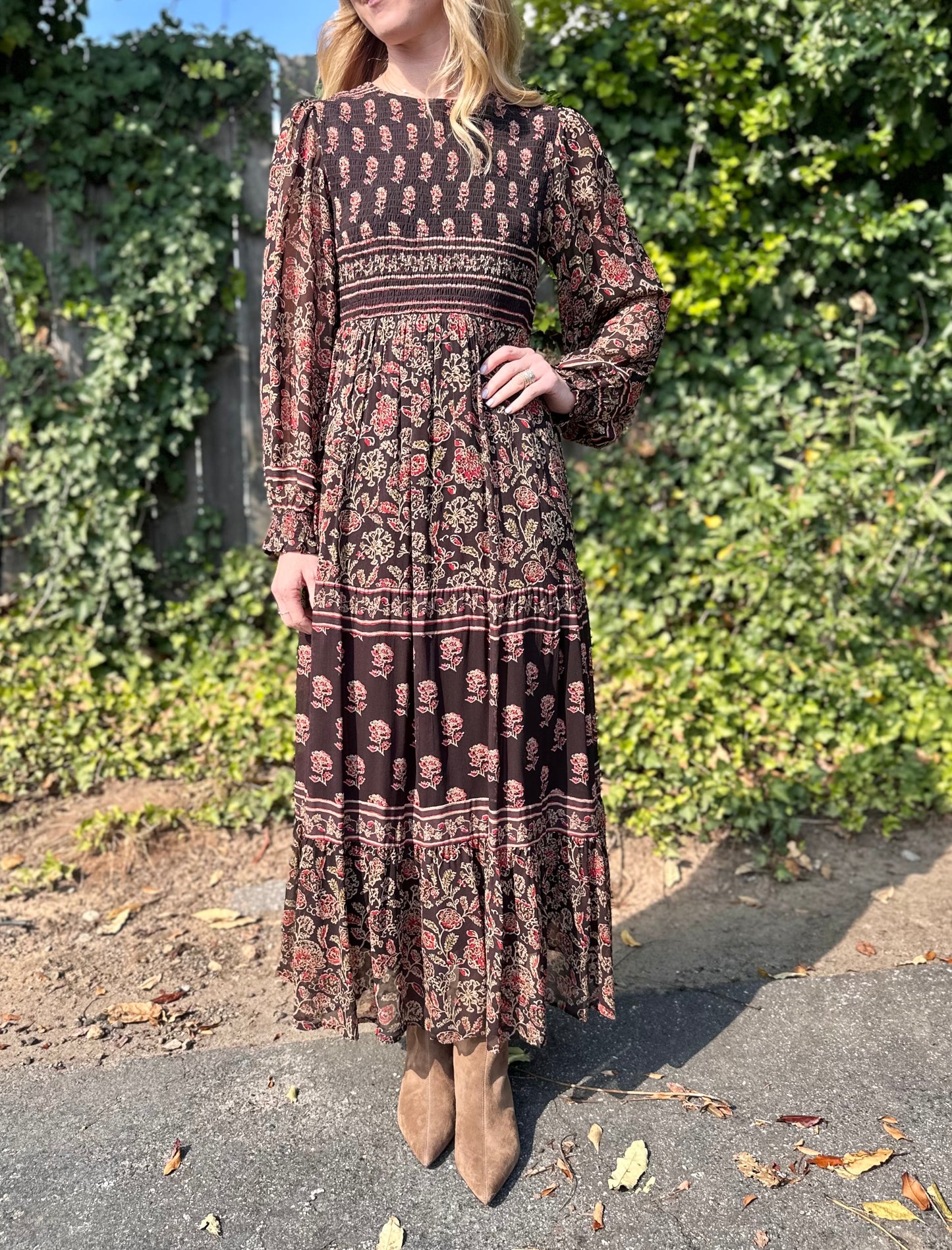 Andrea Maxi Dress in artemisia anguria by Maison Hotel