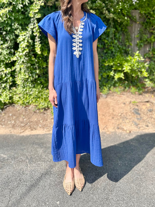 Deauville Dress in French Blue By Rose & Rose