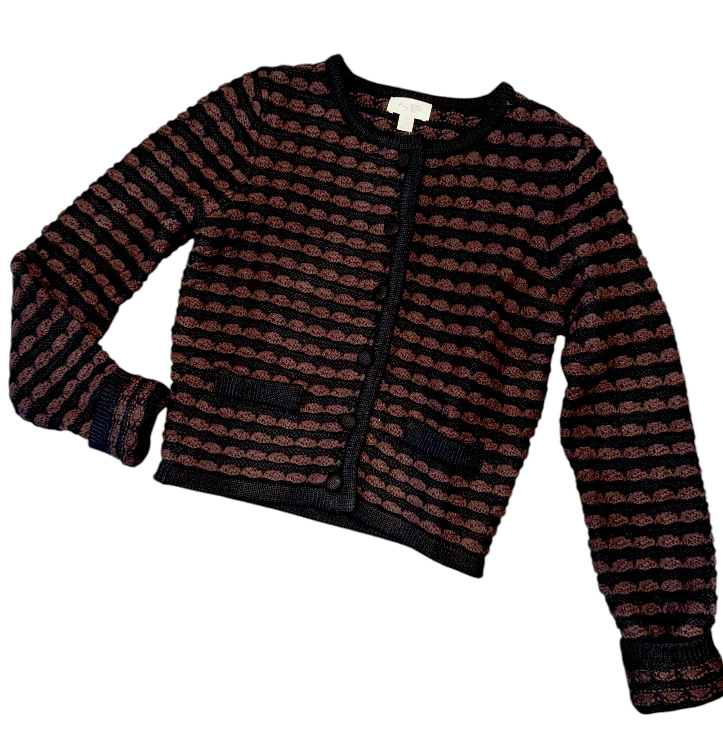 Maria Cardigan in black/brown by Allison