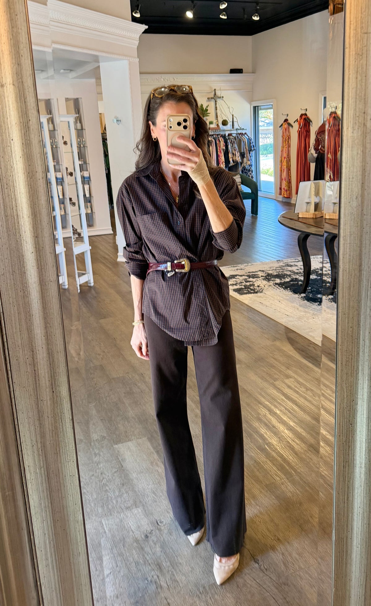 Penny High Rise Wide Leg Crop Jean in mocha by Pistola