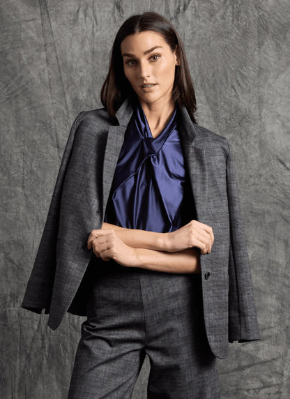 Everest Ponte Blazer in charcoal glen plaid by Lysse