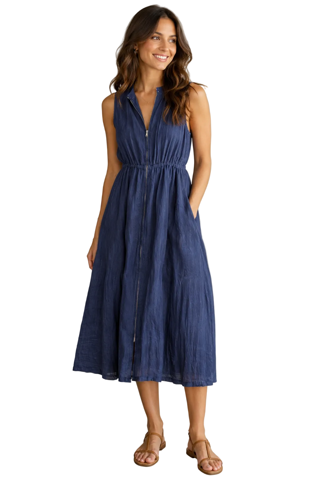 Vis Dress in navy by Deluc