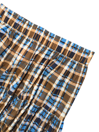 Maggie Skirt in brown plaid by Navy Bleu