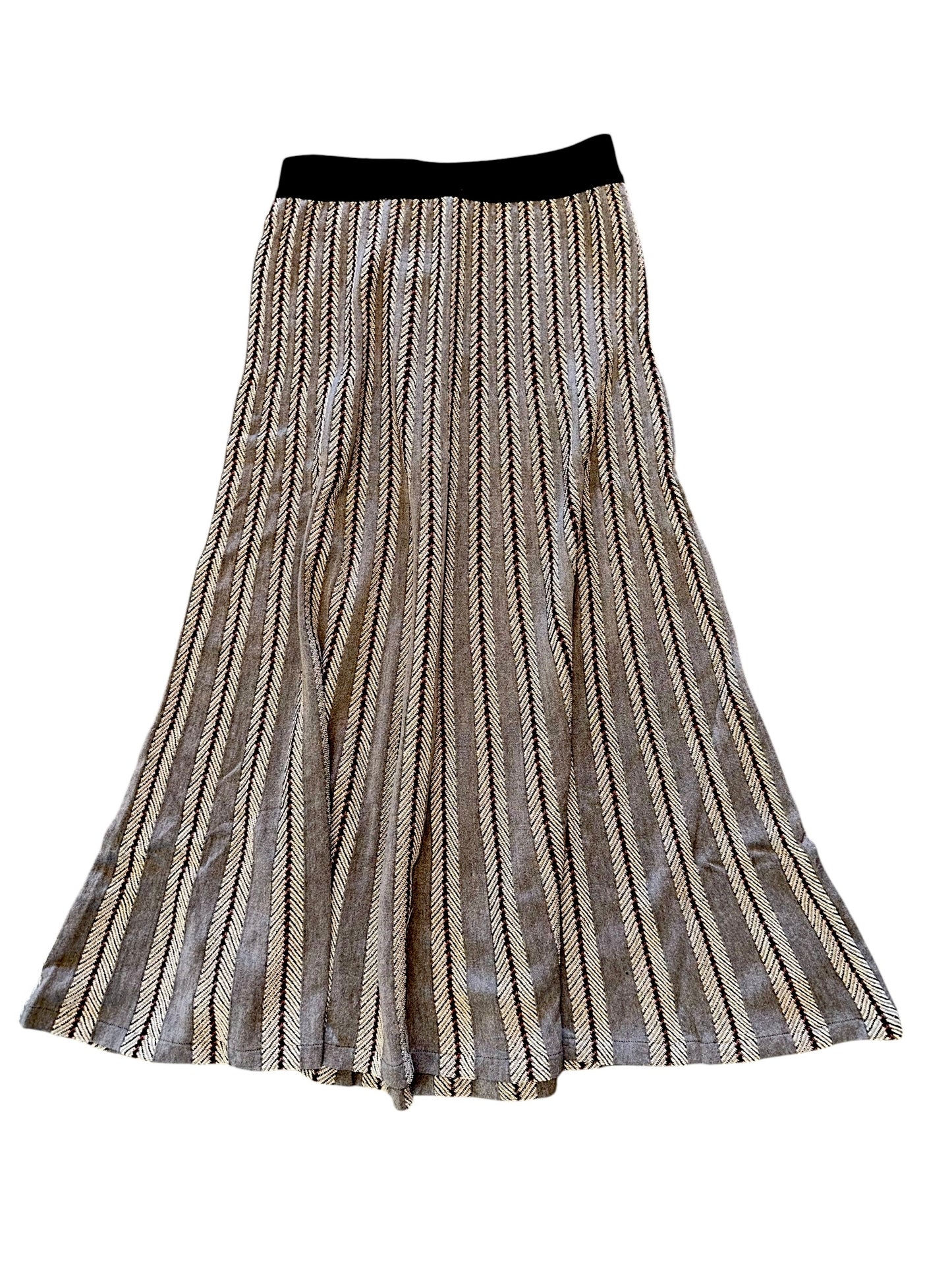Pobeda Patterned Knit Skirt in grey by Aldo Martins
