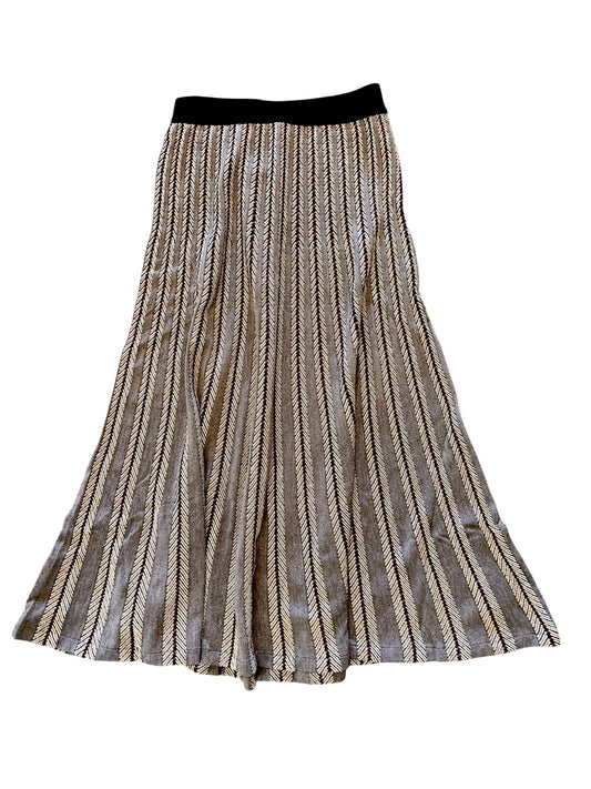 Pobeda Patterned Knit Skirt in grey by Aldo Martins