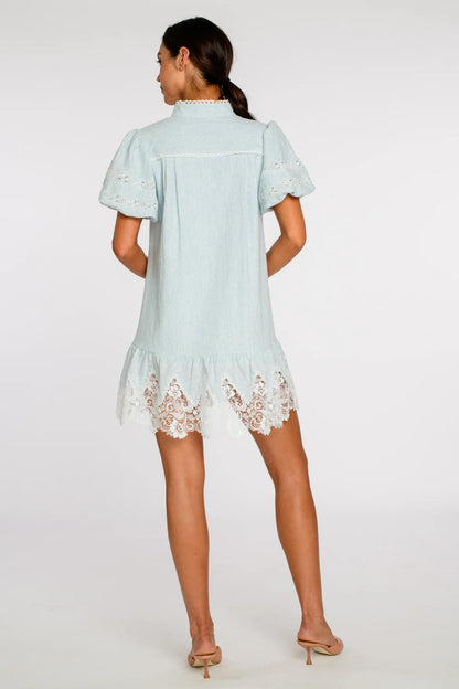 Chessy Dress in shirting stripe by Elizabeth James