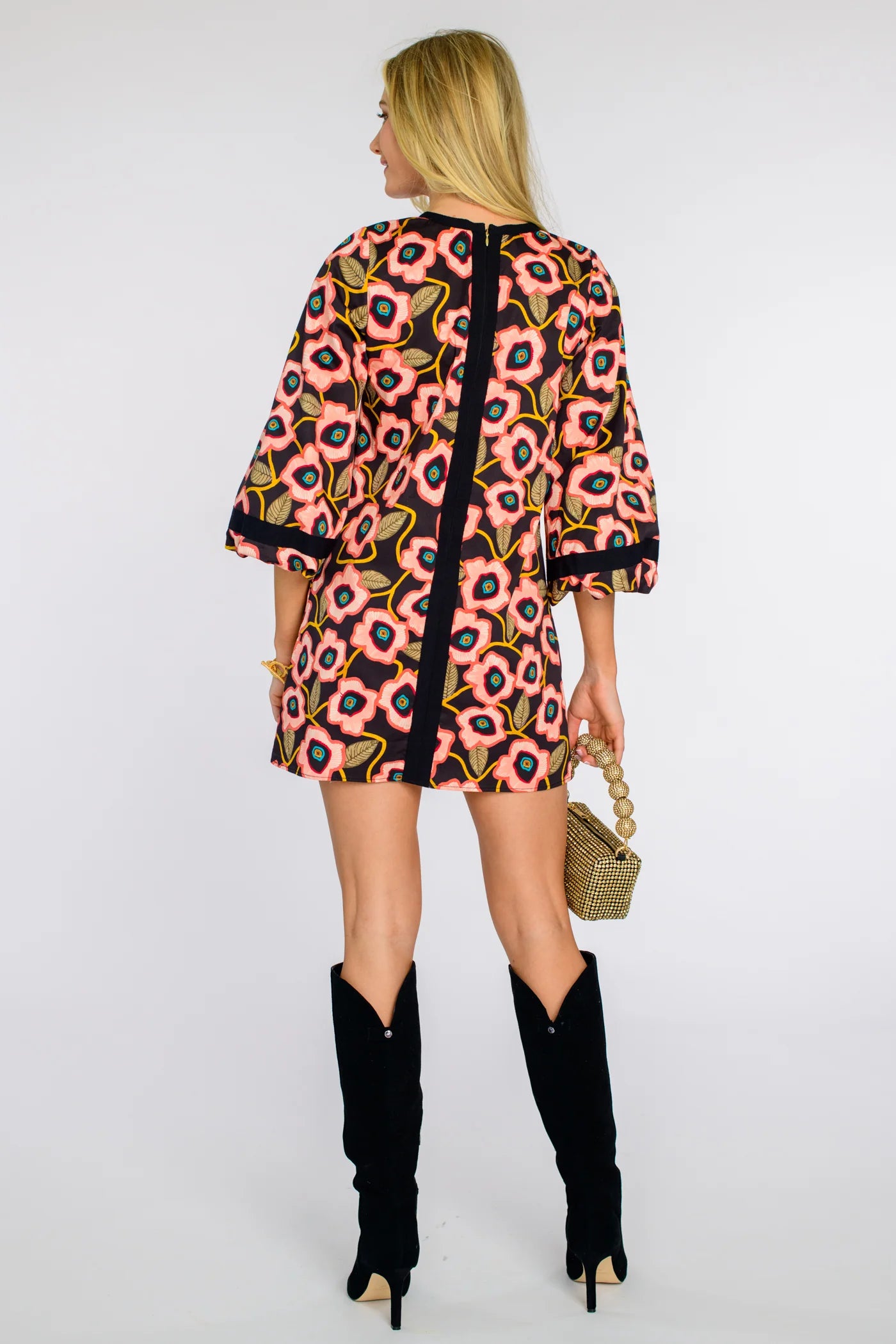 London Mini Dress in poppies by Elizabeth James