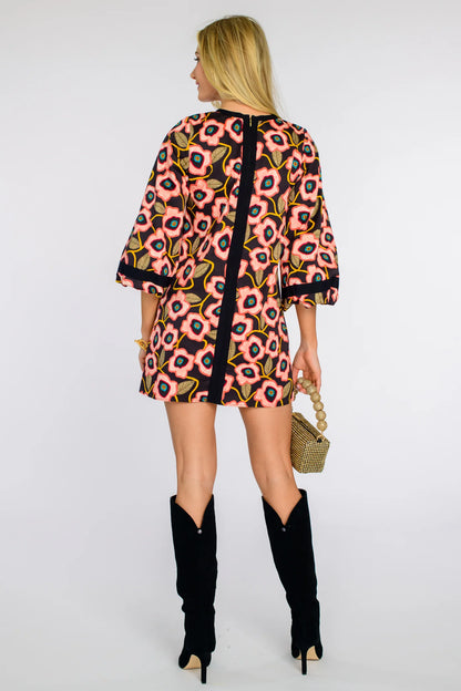 London Mini Dress in poppies by Elizabeth James