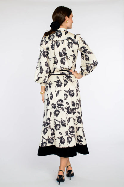 Avery Printed Skirt in snow tulip by Elizabeth James