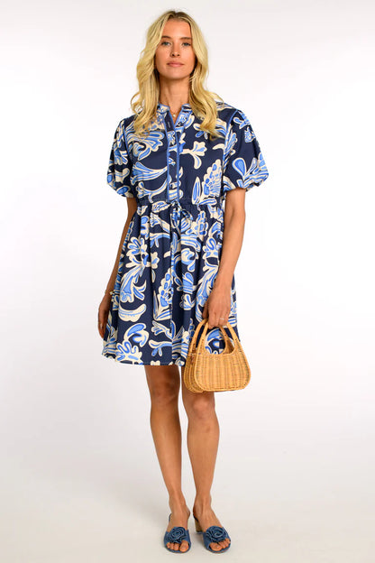 Edie Dress in grand entrance navy by Elizabeth James