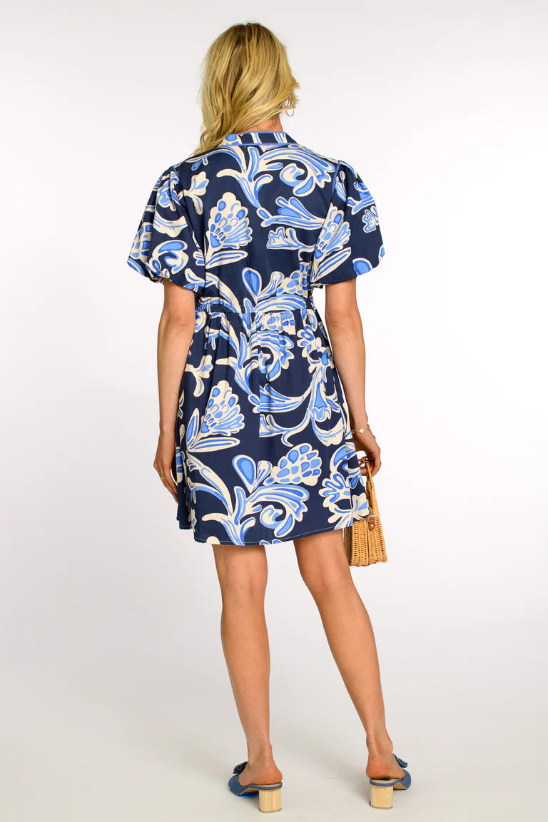 Edie Dress in grand entrance navy by Elizabeth James