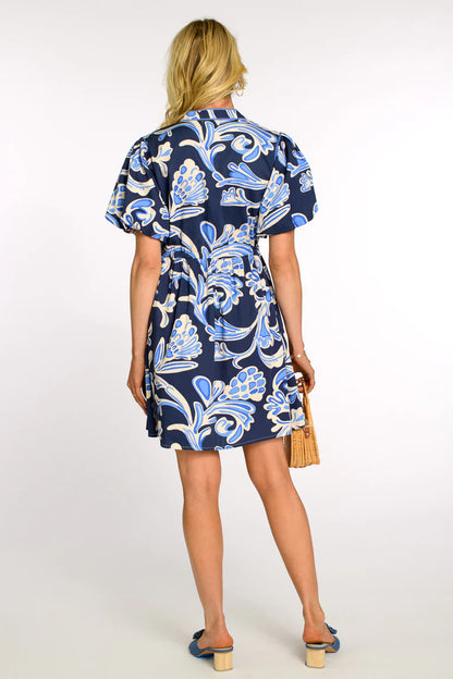 Edie Dress in grand entrance navy by Elizabeth James