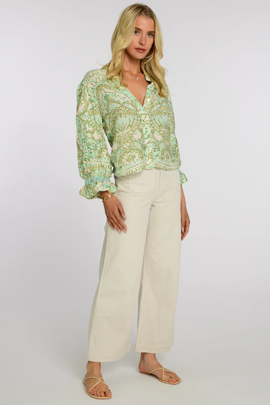 Emily Top in Damask Pool by Elizabeth James