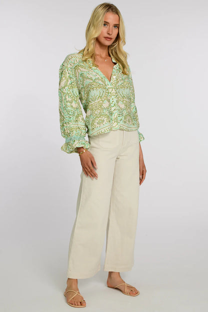 Emily Top in Damask Pool by Elizabeth James