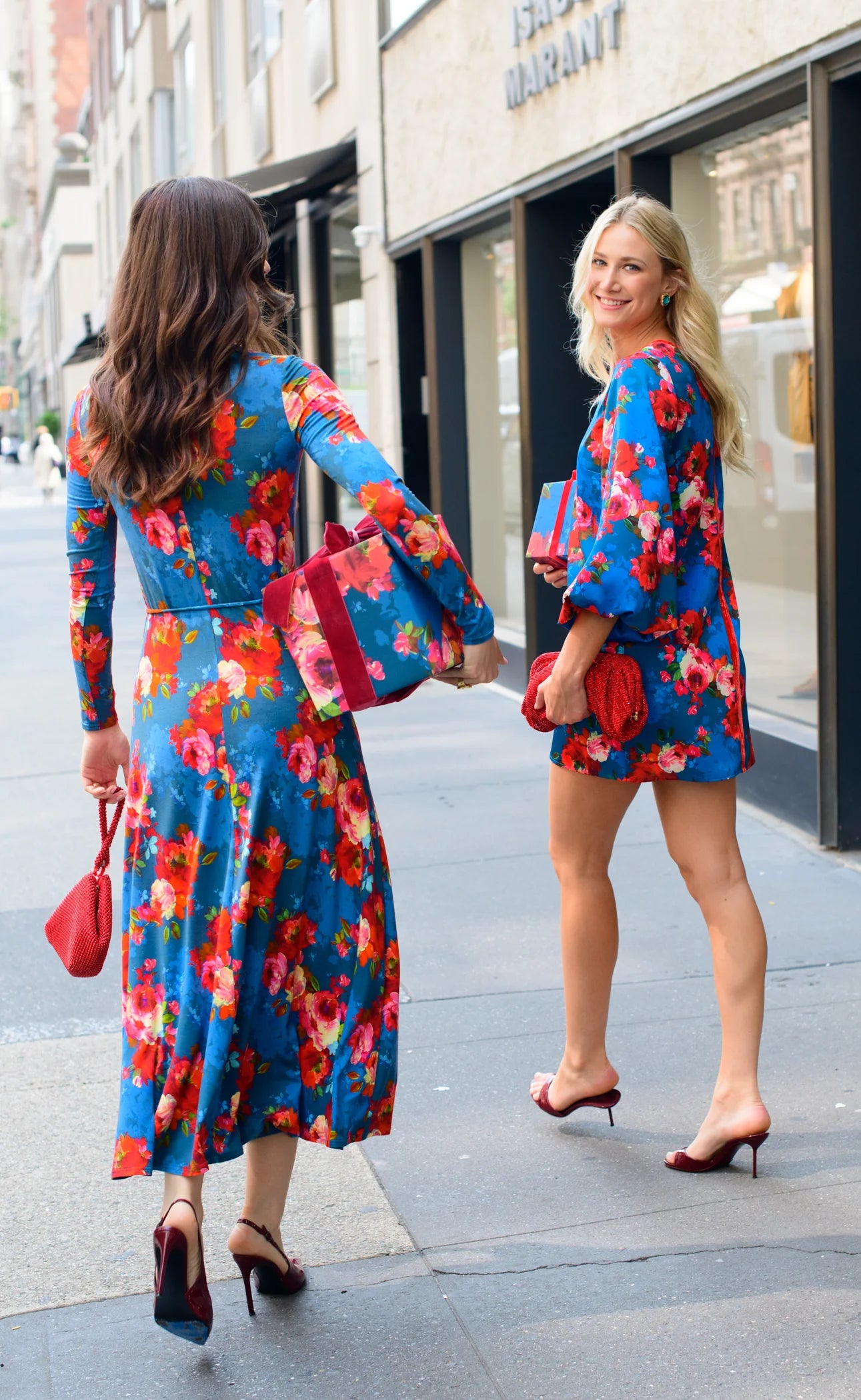 Stevie Dress in holiday chintz teal by Elizabeth James