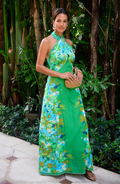 Aubrey Maxi Dress in hula print by Elizabeth James