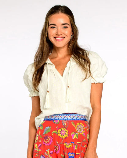 Kiki Top in solid egret by Elizabeth James