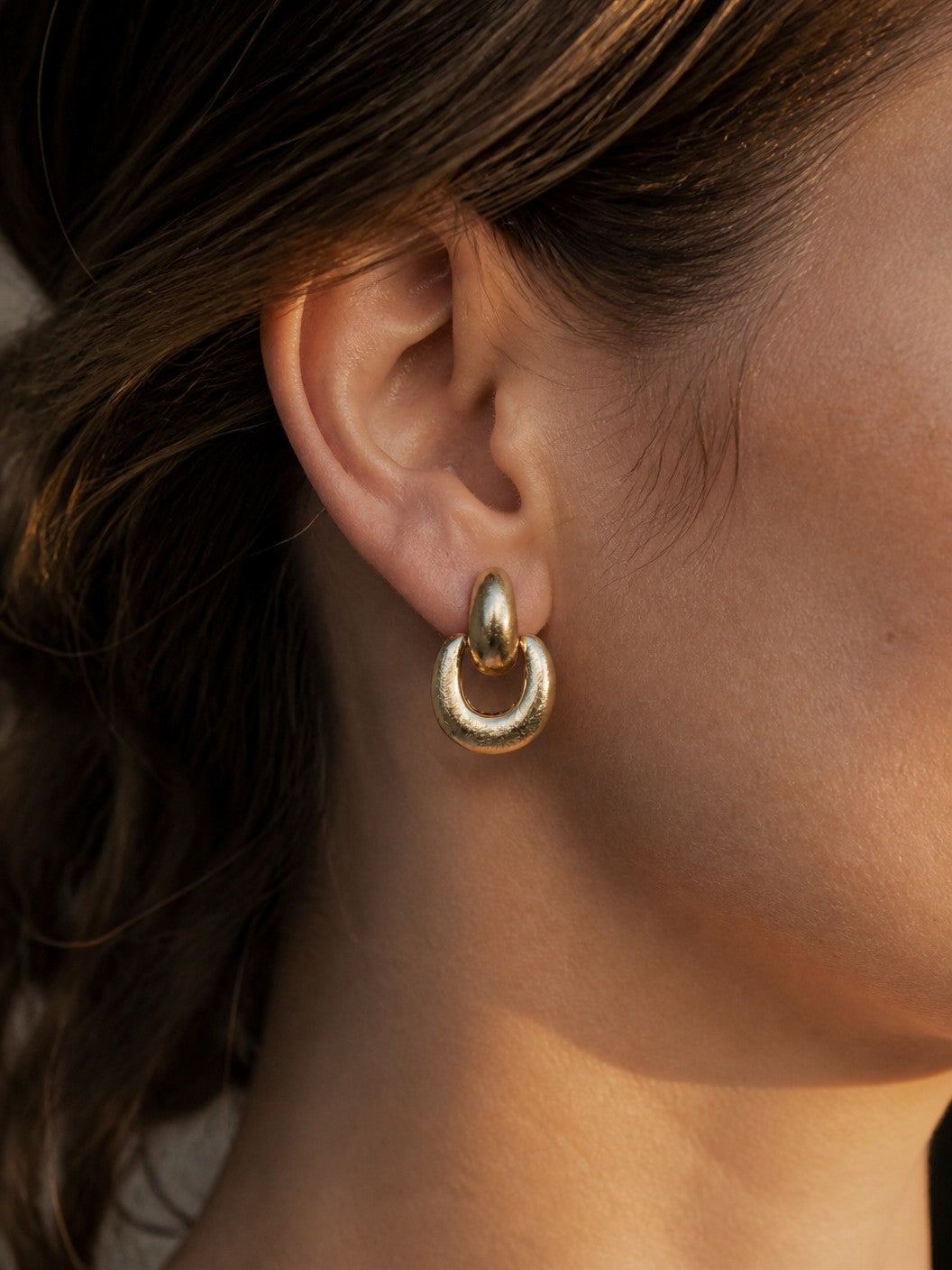 Knot Sorry Statement Earrings in gold by Farrah B
