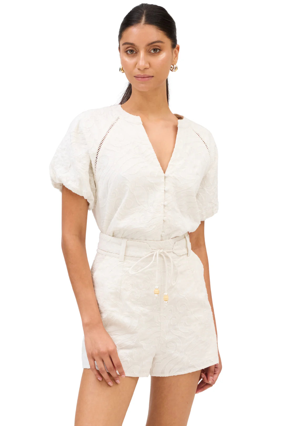 Embroidered Josephine Top in bone by Allison
