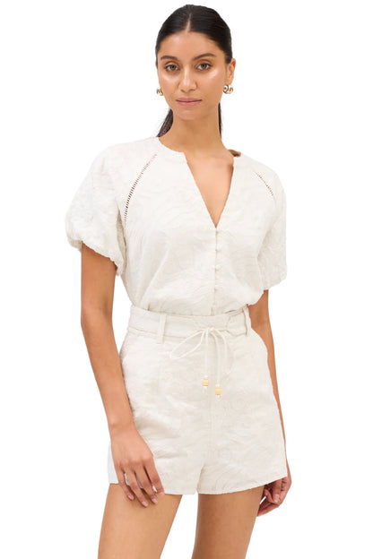 Embroidered Josephine Top in bone by Allison