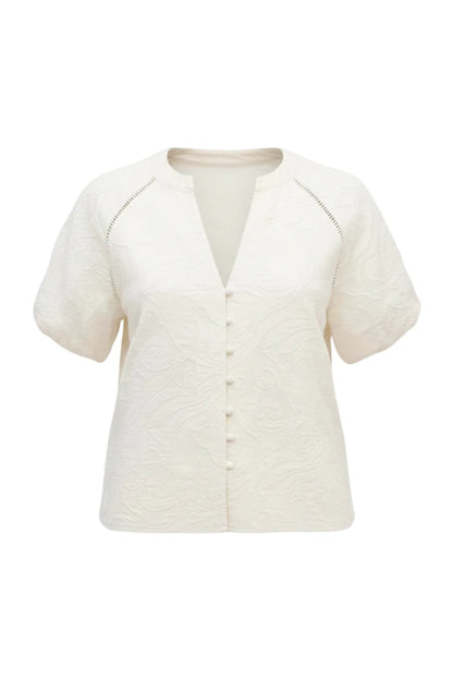 Embroidered Josephine Top in bone by Allison