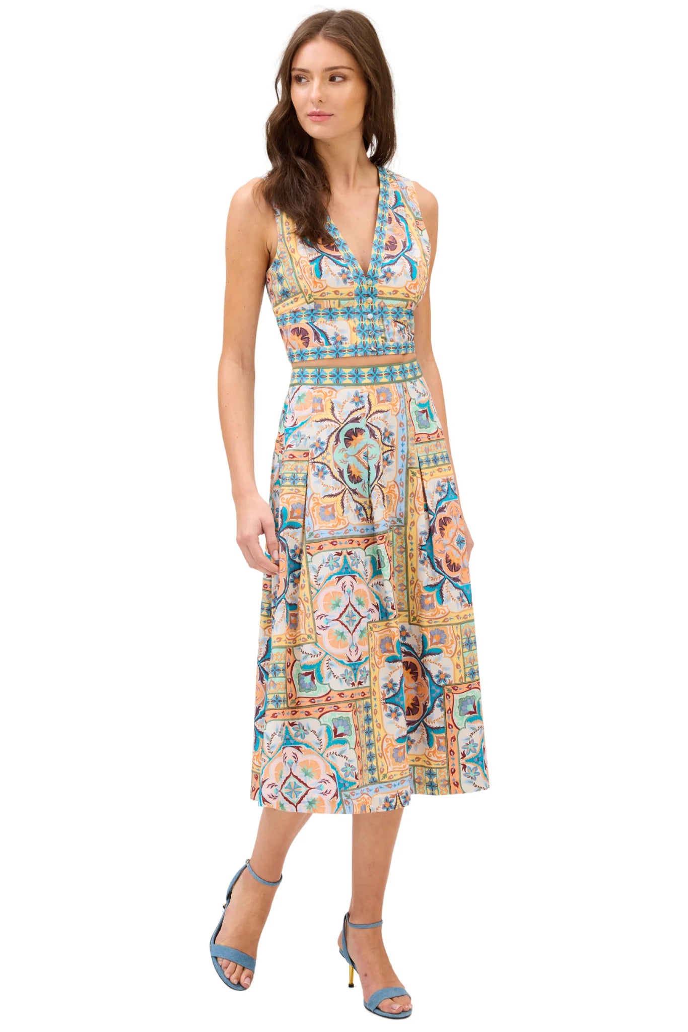 Mabel Skirt in scarf print by Allison