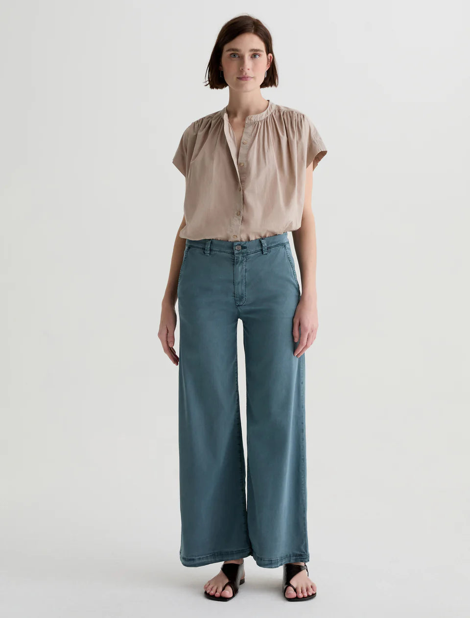 Caden Wide Leg in sulfur slate storm by AG