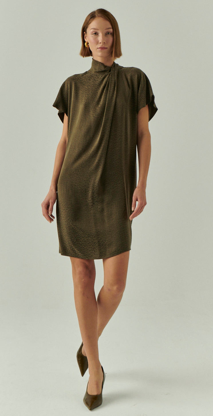 Martha Shift Dress in olive by Exquise